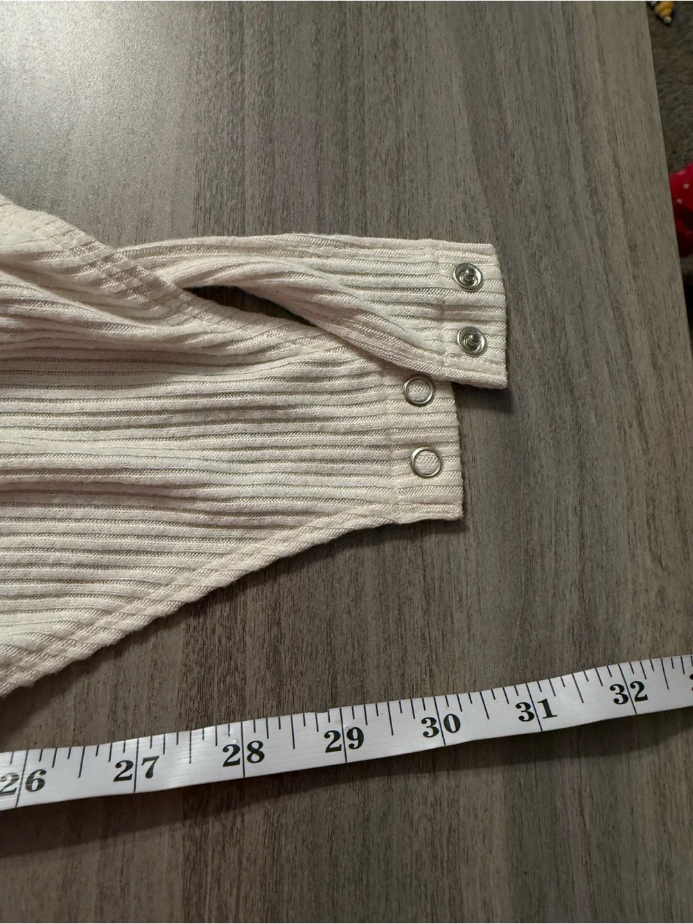 Express Cream Ribbed Wrap Bodysuit - Picture 6 of 6